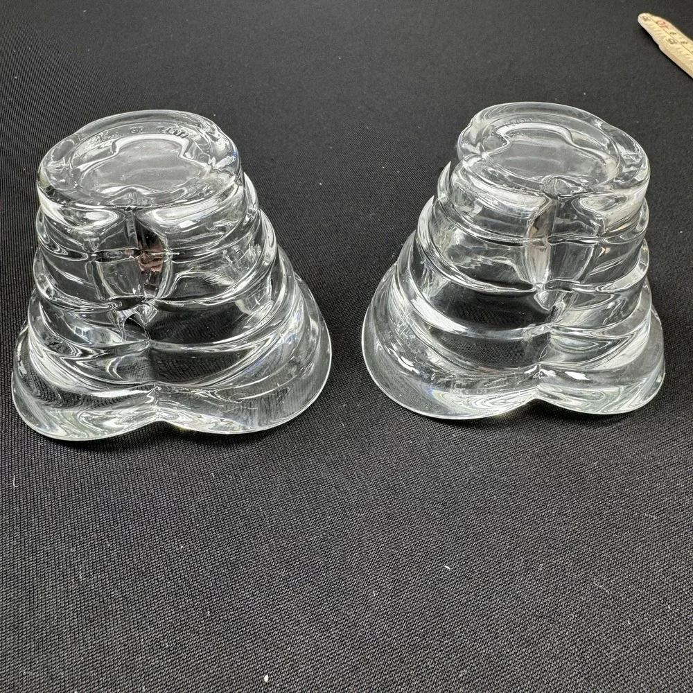 Italian Clear Crystal‎ Votive Candle Holders Set Of 2